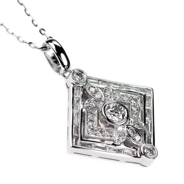 K18WG ダイヤモンド ペンダントネックレス 1.059ct - メルカリ 