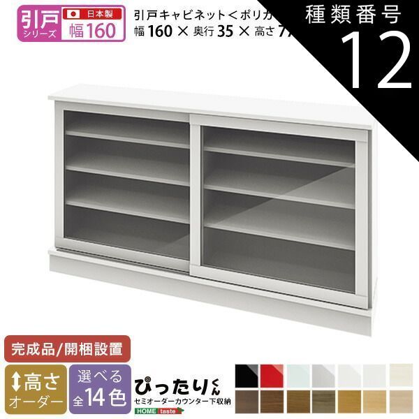 種類12:ミントグリーン（艶有） P４倍 7/11は楽天勝利でさらにPアップ】 セミオーダーカウンター下収納ぴったりくん キャビネット(ポリカタイプ クリア) 幅160cm×奥行35cm