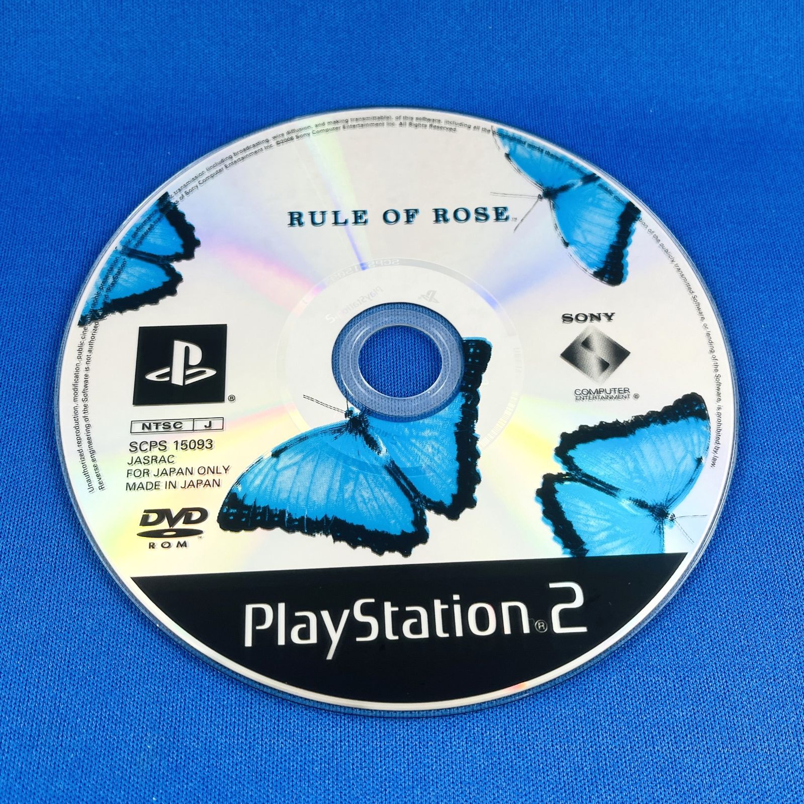 ◇094【動作OK／ケース・ディスクのみ】SONY PS2 RULE OF ROSE 