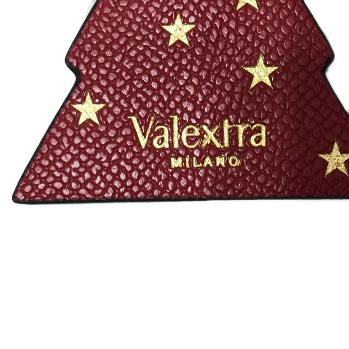 ヴァレクストラ Valextra キーホルダー(チャーム) レザー×金属素材 グリーン×シルバー キーホルダー