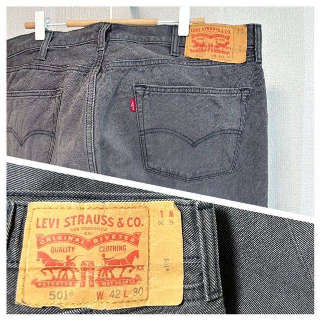 リーバイス501LEVI'Sカラーデニムパンツw42大きいサイズバギー極太