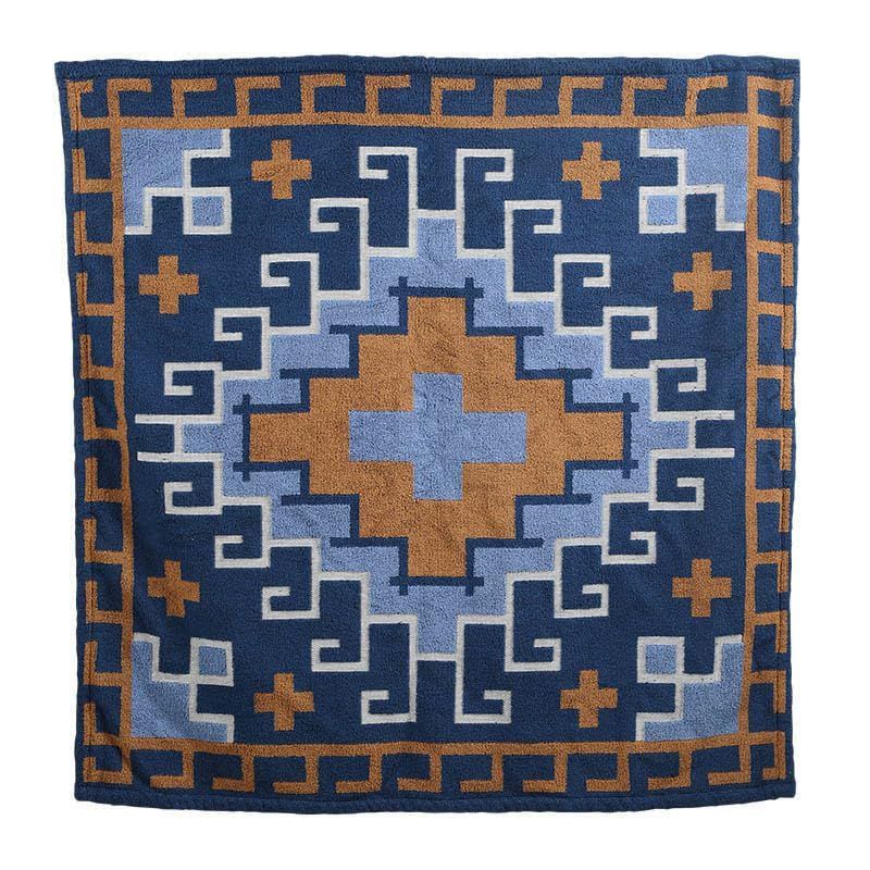 Color:ブルー_Size:C [Dulton] ブランケット TOWEL BLANKET ブルー C