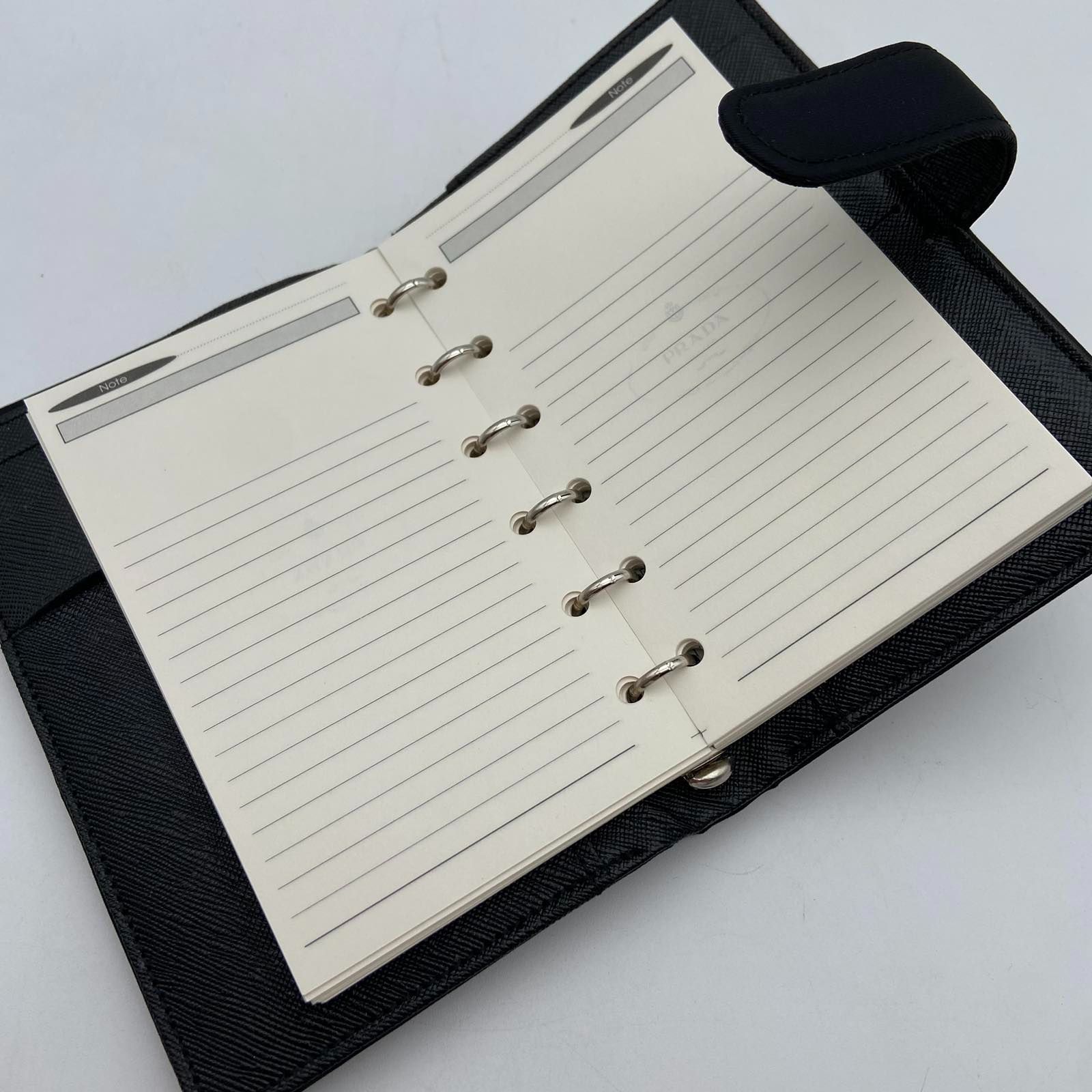 PRADA  プラダ　システム手帳カバー　黒 楽天市場】PRADA プラダ 手帳カバー 6穴式手帳カバー システム