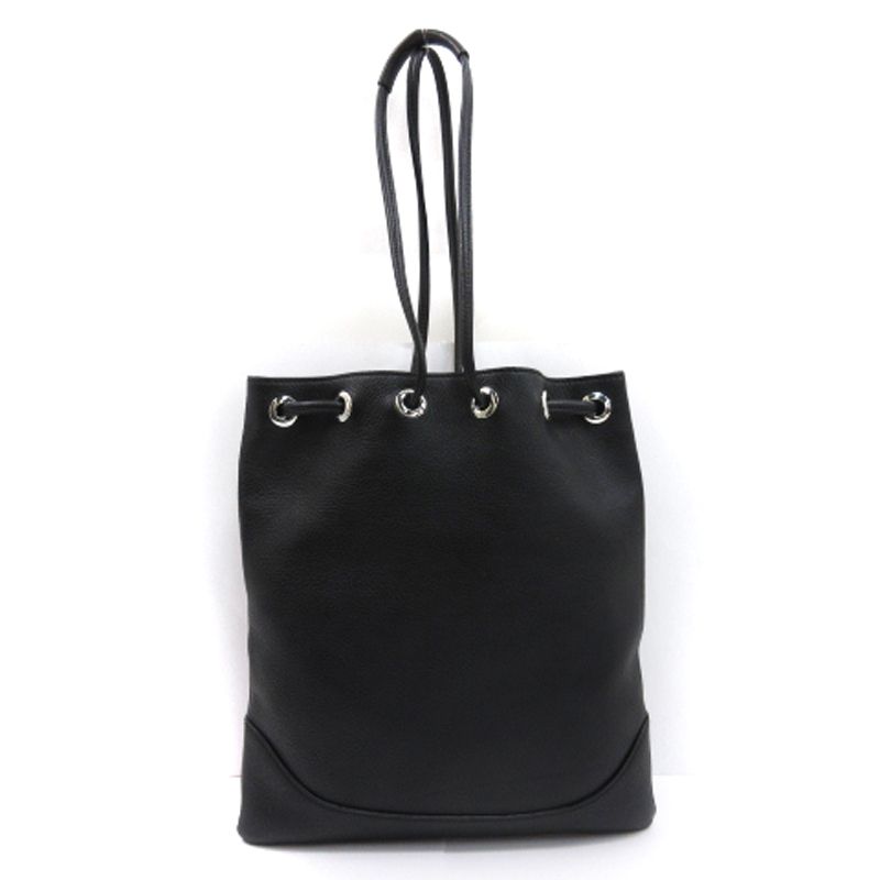 【新品】【ペッレモルビダ】 ドローストリングバッグ　レザー巾着バッグ　黒 ペッレモルビダ PELLE MORBIDA 良品 2WAY ドローストリング バッグ