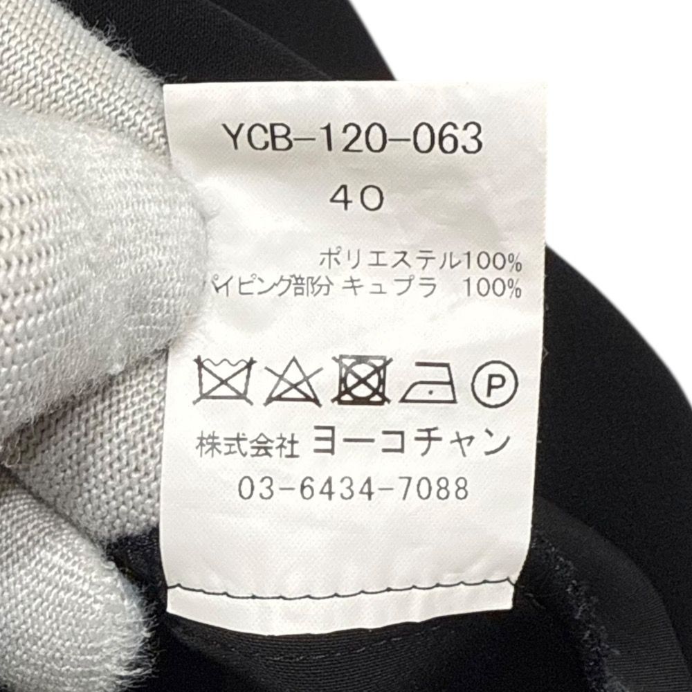 美品 YOKO CHAN ヨーコチャン バックタック ノースリーブ プルオーバー ブラウス YCB-120-063 サイズ40 ブラック レディース 古着 中古 YOKO CHAN - 美品 YOKO CHAN ヨーコチャン バックタック