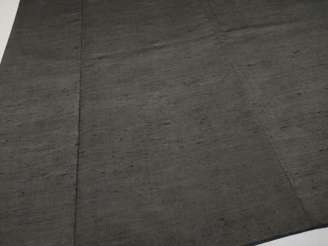 平和屋本店□極上 男性 紬 アンサンブル 色無地 黒橡色地 逸品  