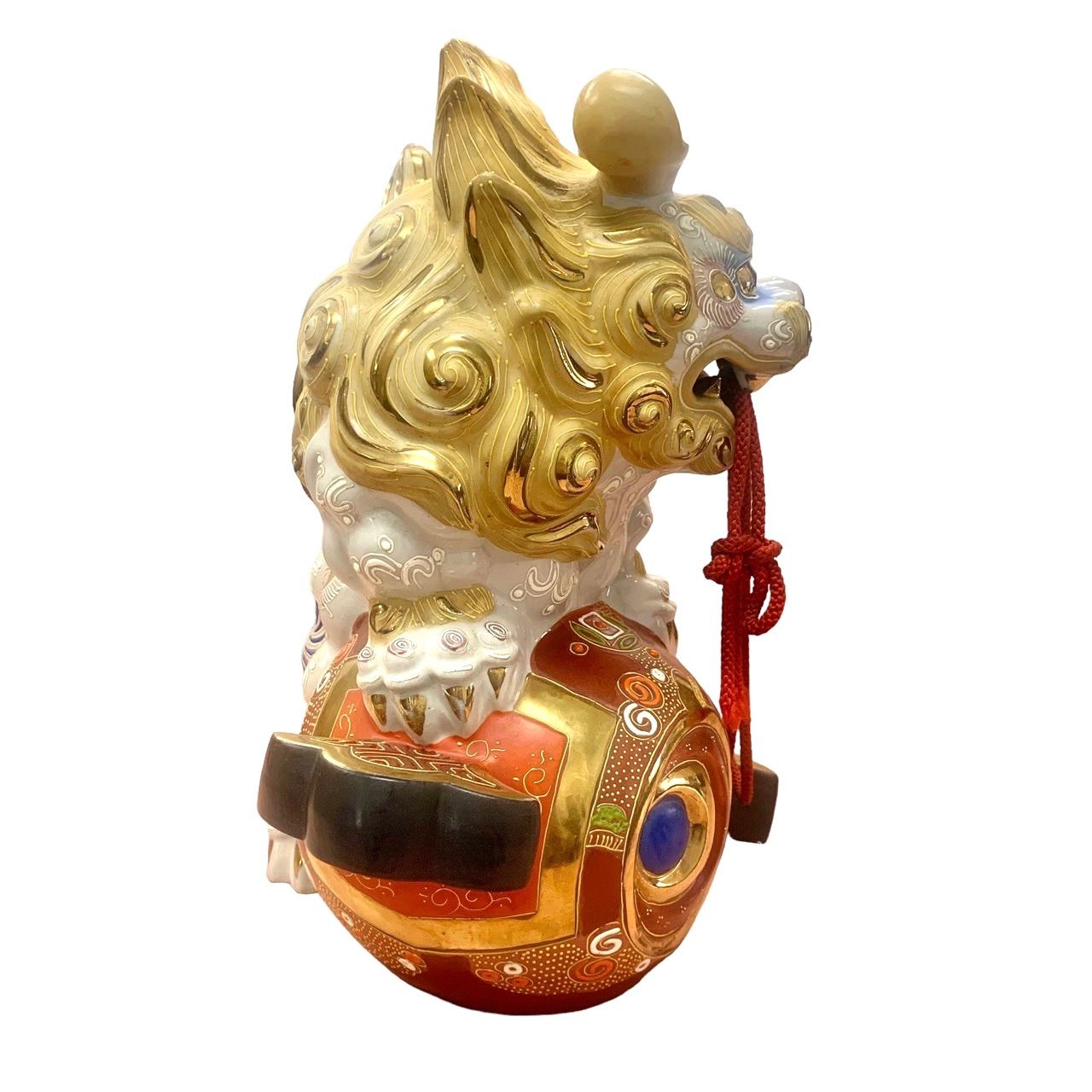 美品 九谷焼 獅子 魔除け 縁起物 置物 大型 九谷焼 白獅子 縁起物 置物 魔除け - メルカリ
