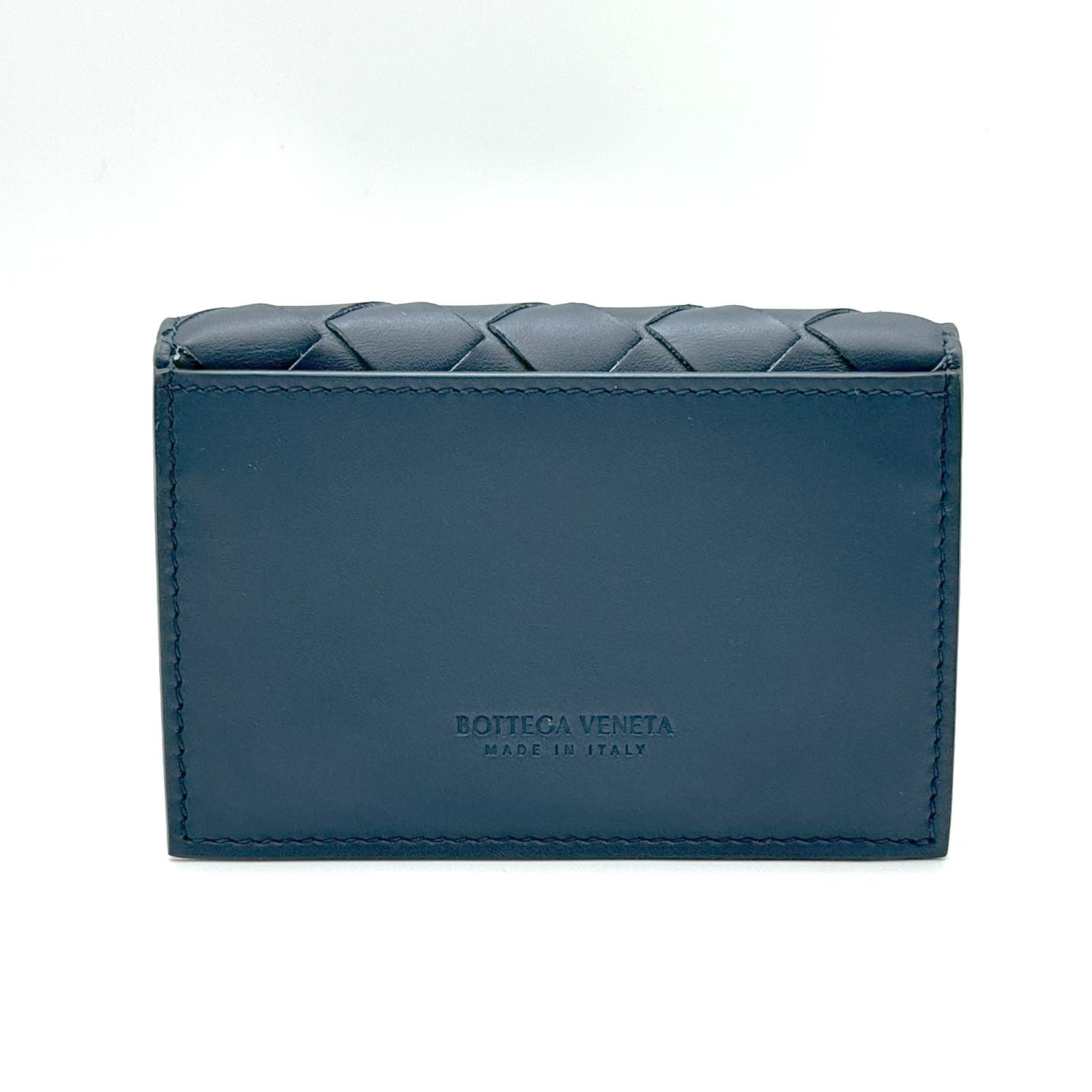 得値！ボッテガヴェネタ　小銭入れ　名刺入れ　カードケース　ネイビー BOTTEGA VENETA ボッテガヴェネタ ファスナー カードケース
