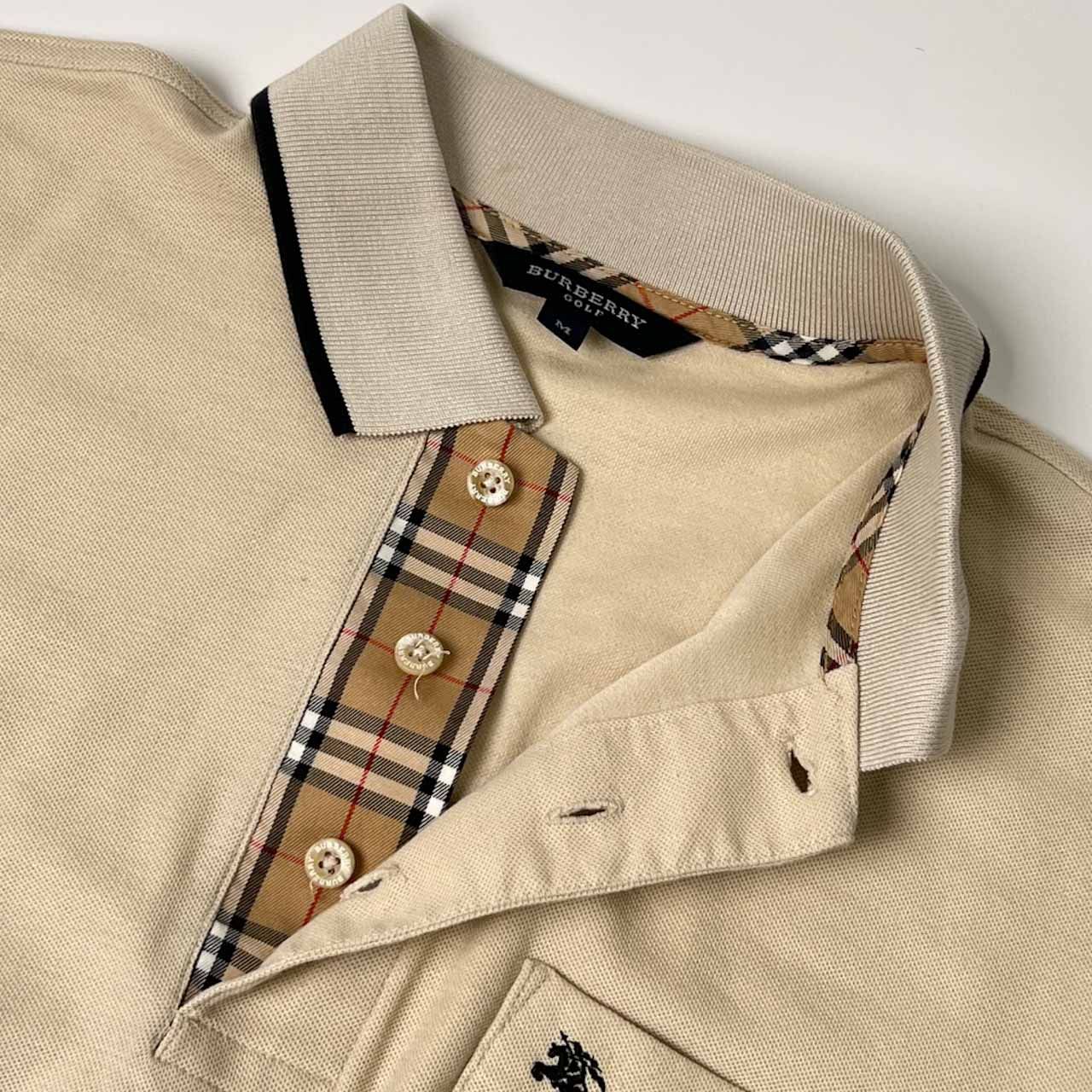 未使用 BURBERRY GOLF ベージュ 半袖ポロシャツ BURBERRY GOLF バーバリー ゴルフ 半袖ポロシャツ M/ベージュ系