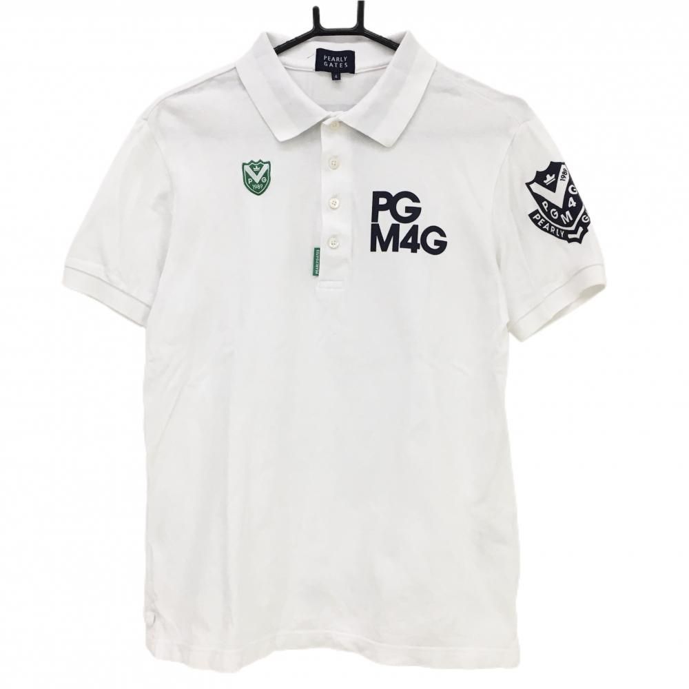 新品】パーリーゲイツ 半袖ポロシャツ M4G ブラック×ホワイト Mサイズ