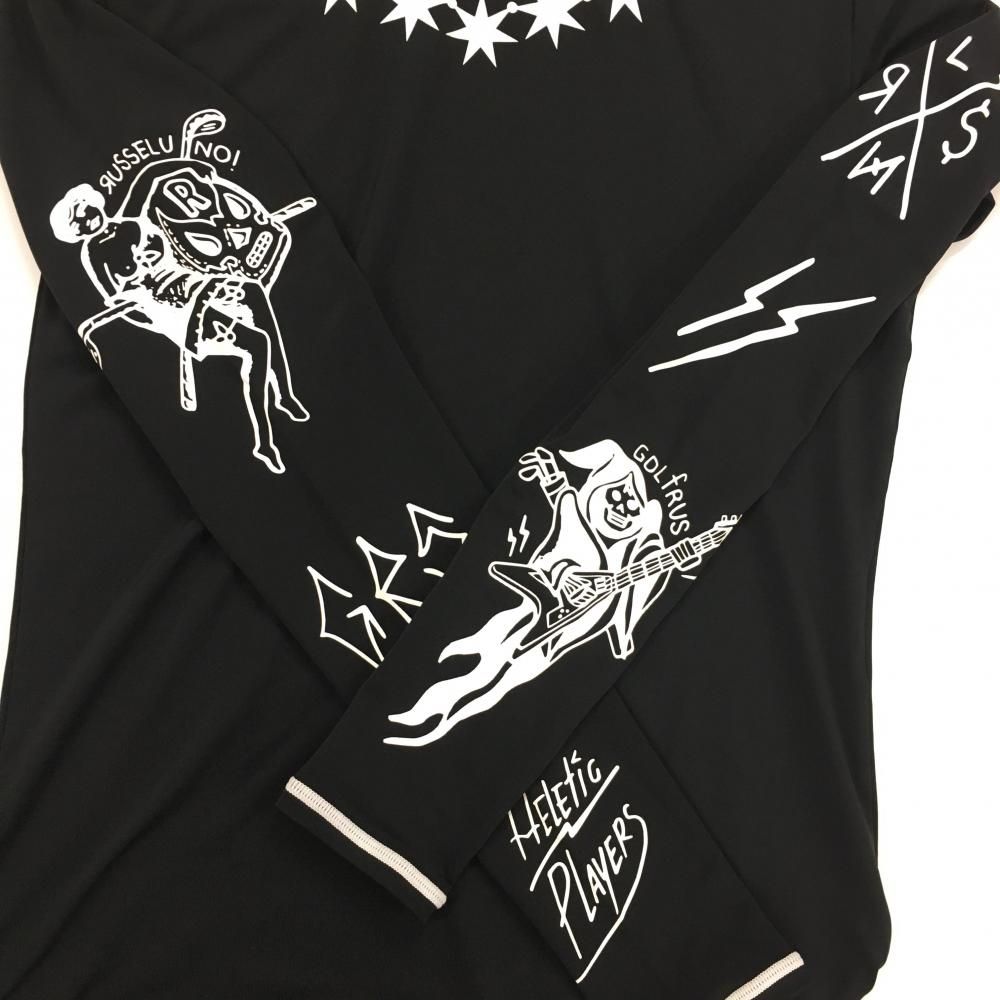 【美品】ラッセルノ 長袖ハイネックシャツ 黒×白 メンズ 4(M) ゴルフウェア 美品】ラッセルノ 長袖ハイネックシャツ 黒×白 メンズ 4(M