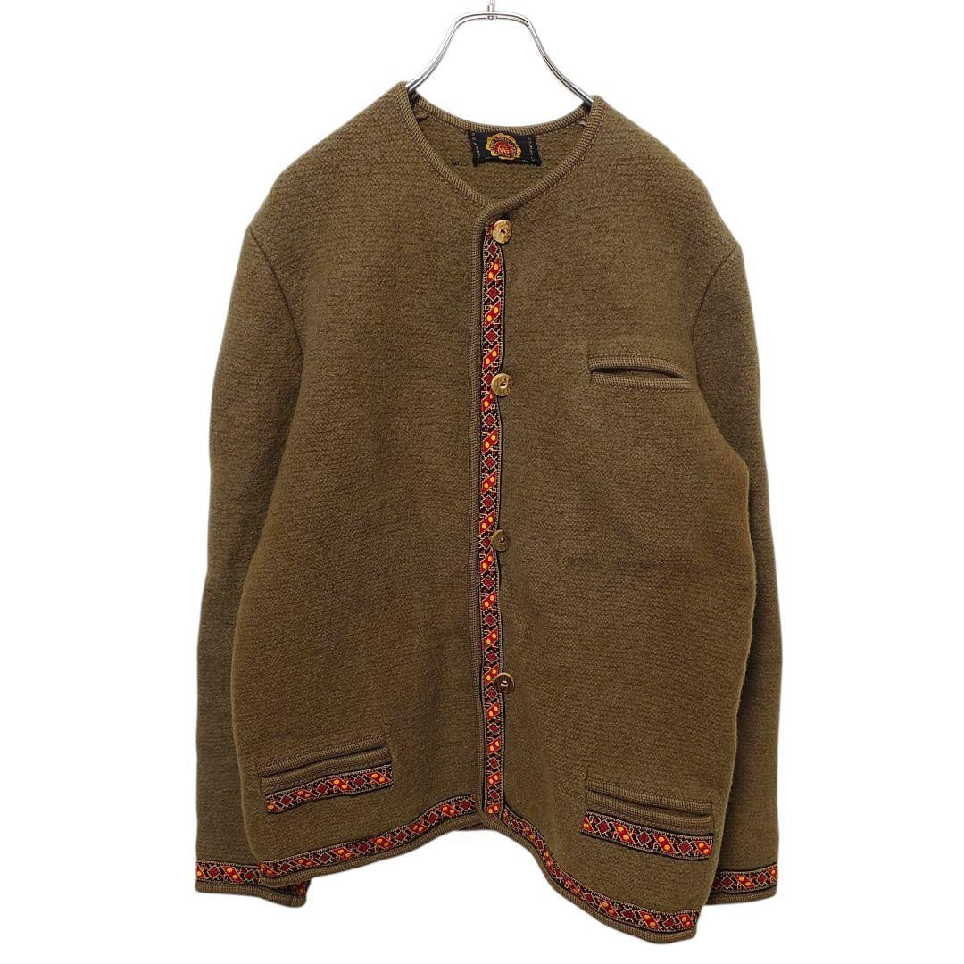 ユーロ古着 オーストリア製 チロリアンノーカラー ウールジャケット A