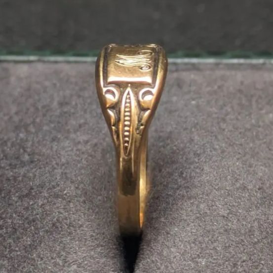 S”シグネットリング 10K GF 刻印 イニシャル ゴールドフィルド ピンキー M”シグネットリング 10K GF ゴールドフィルド イニシャル 刻印