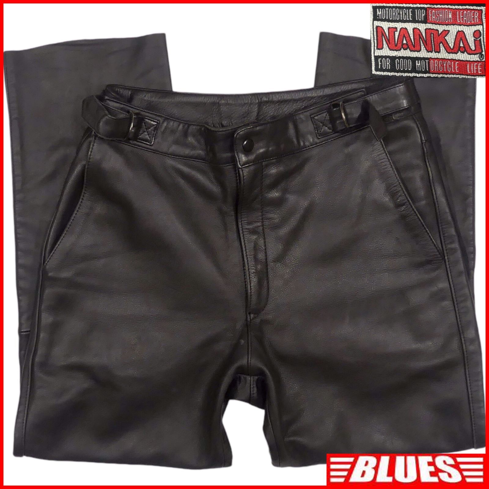 即決☆日本製 NANKAI☆XL レザーパンツ 南海部品 ナンカイ メンズ 黒