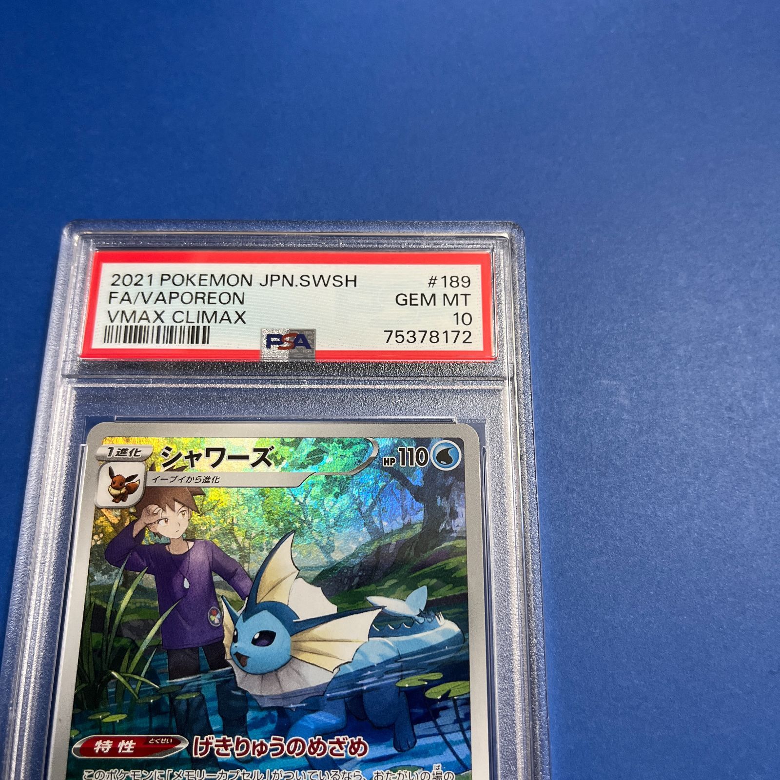 シャワーズ　CHR PSA10 ワンオーナー PSA10 シャワーズCHR s8b-189/184 ワンオーナー品 ポケモン