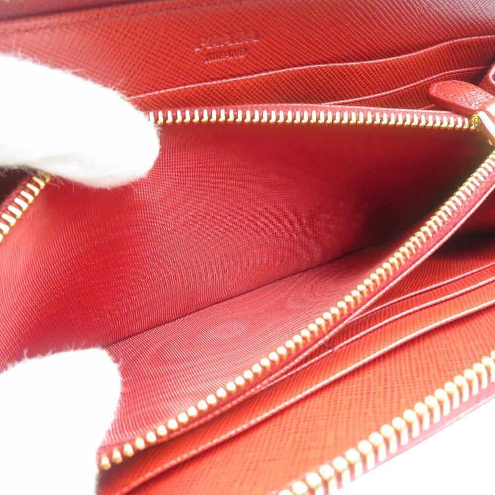 新品同様 プラダ リボン 1M0506 サフィアーノレザー ゴールド金具