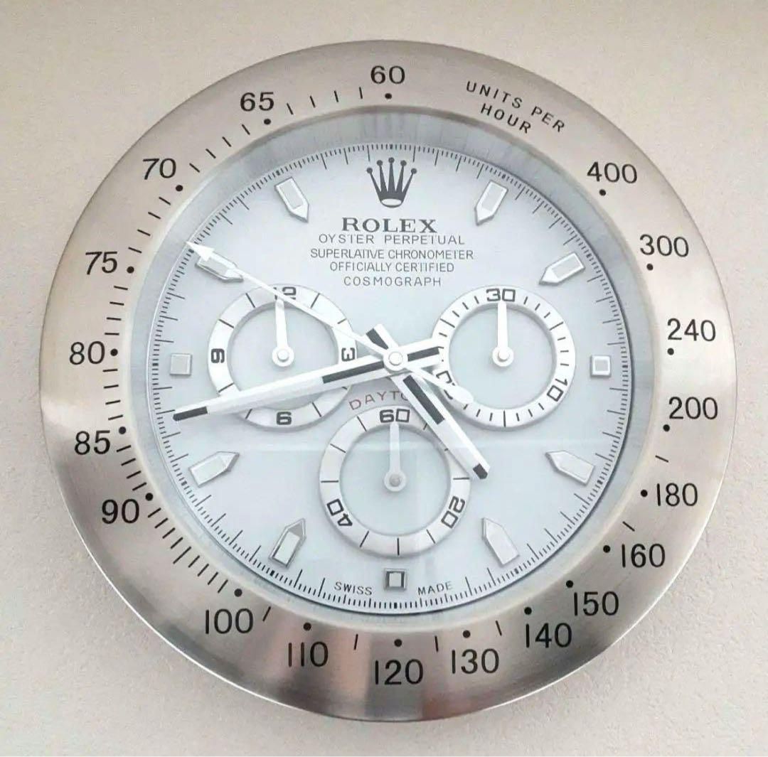 ROLEX COSMOGRAPH 掛け時計 シルバー-WTO輸入1