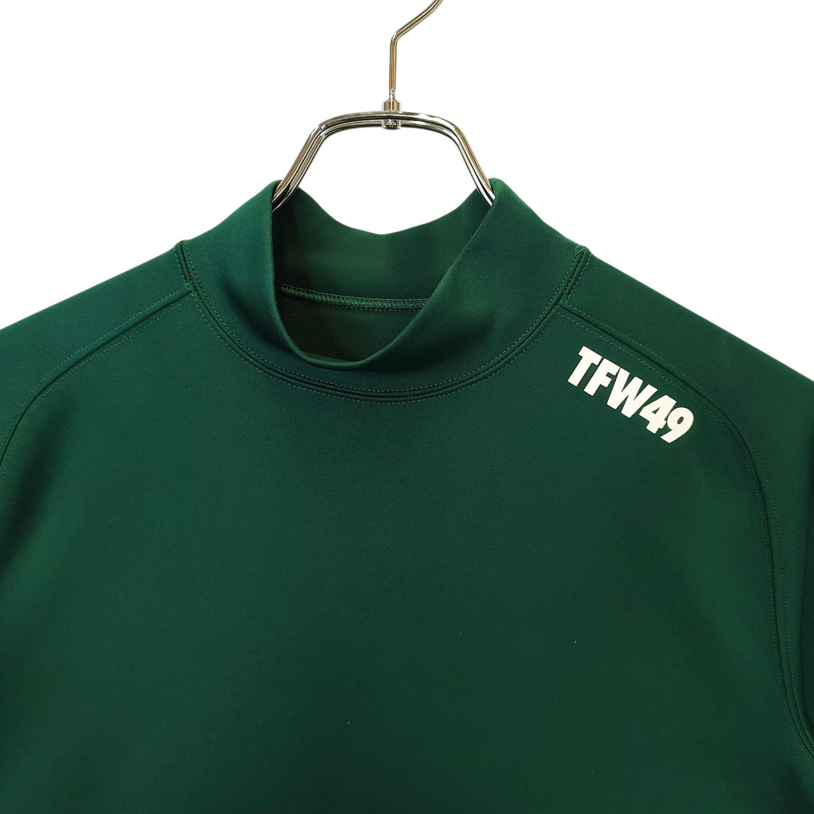 寛容な TFW49 ティーエフダブリュー ゴルフ 23AW SIDE MESH MOCK NECK サイドメッシュ 半袖 モックネック Tシャツ T102320006 M グリーン|ネイビー メンズ トップス