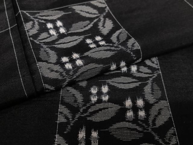 平和屋着物○訪問着 紬地 変わり縞 黒地 正絹 逸品 DAAQ3425ps