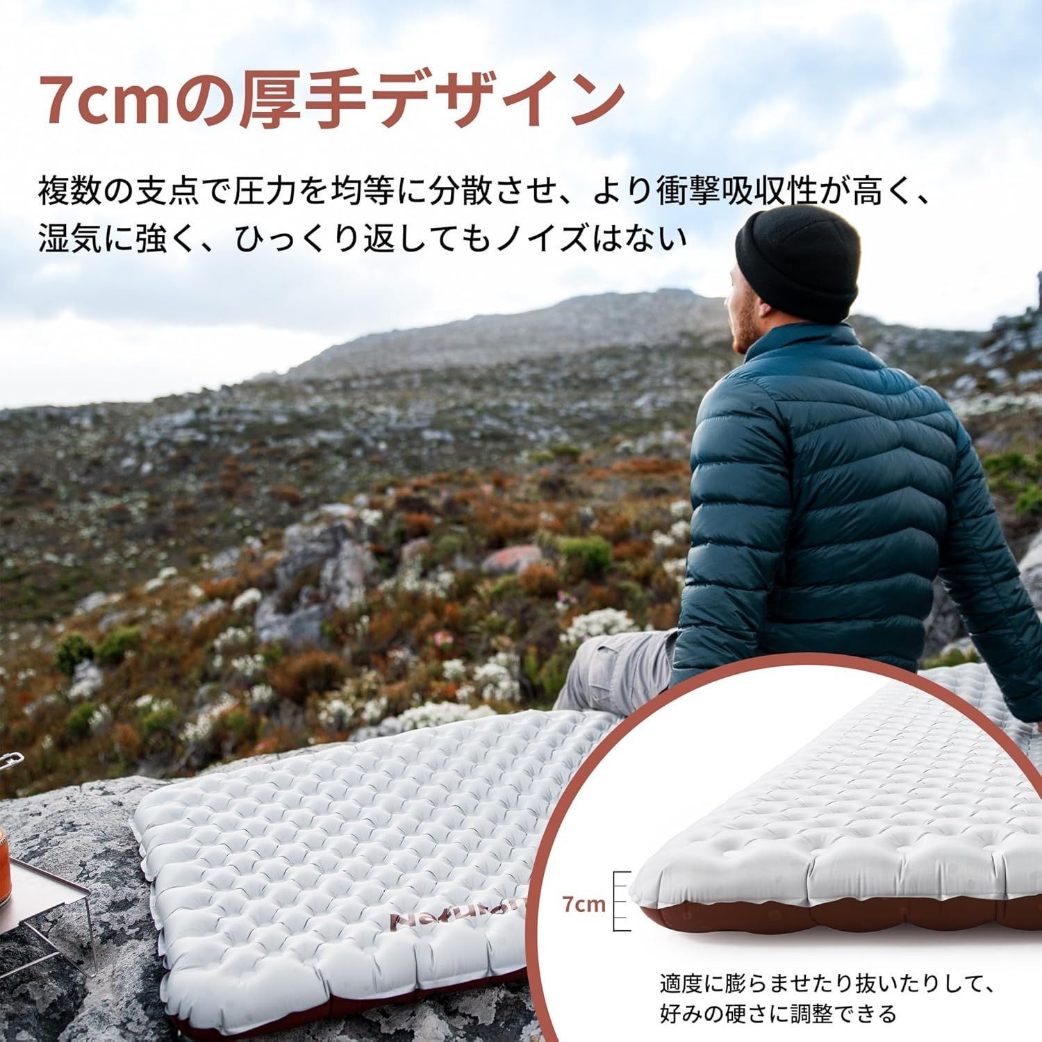 Naturehike 公式 高R値 エアーマット R5.8超軽量 狭けれ 約500g SGS 