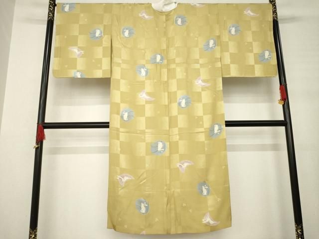 平和屋着物●長襦袢 無双仕立て 市松兎丸文 正絹 AABB4443ck