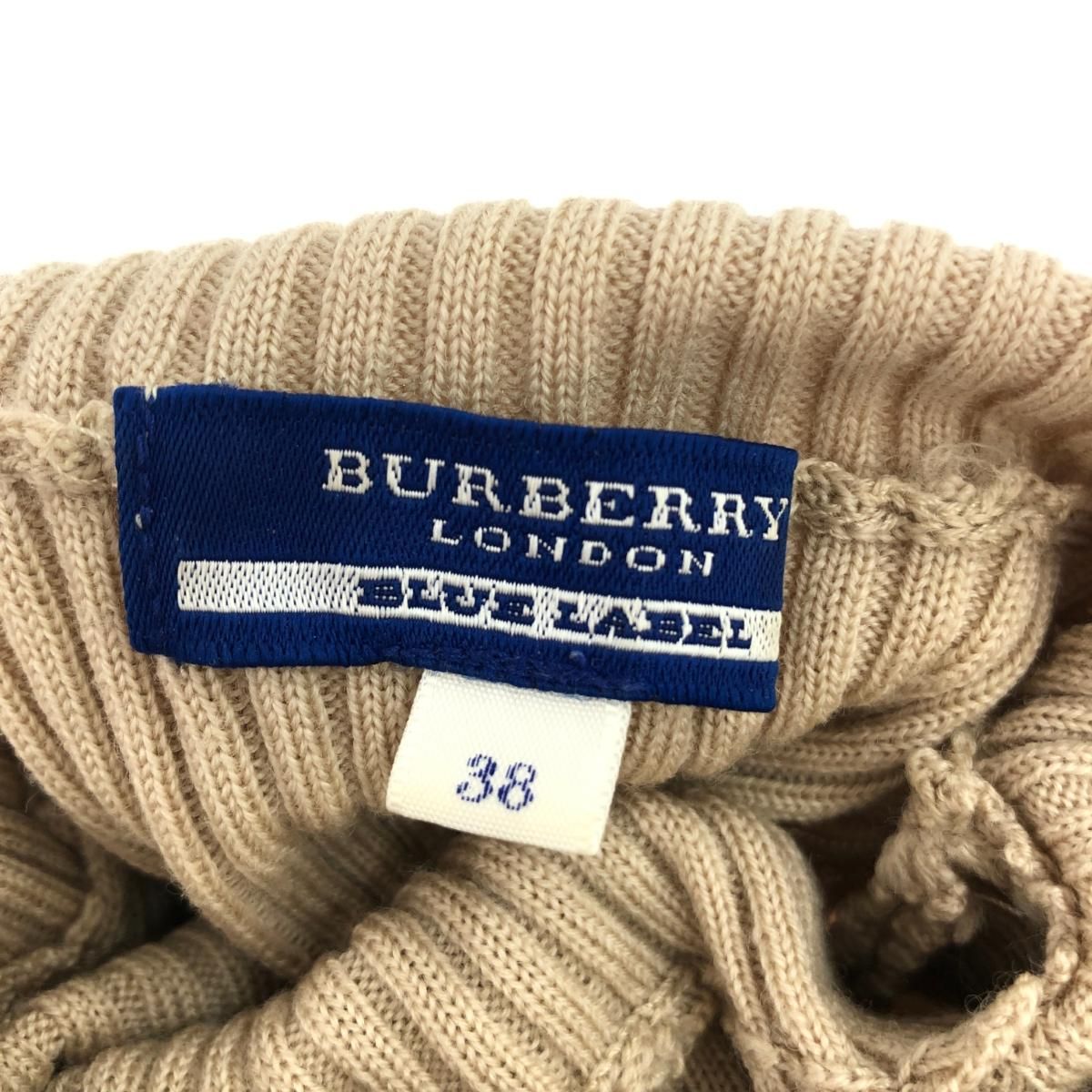 良好 BURBERRY バーバリーブルーレーベル タートルネック 長袖 ニット