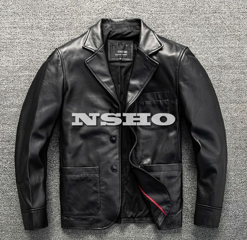 高品質 メンズ レザー ジャケット シープスキン 羊革 ヴィンテージ