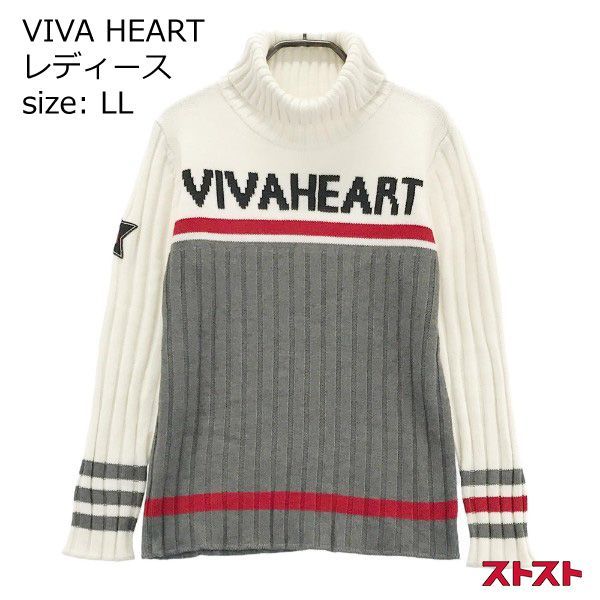VIVA HEART ビバハート タートルネック ニットセーター ホワイト系 40 