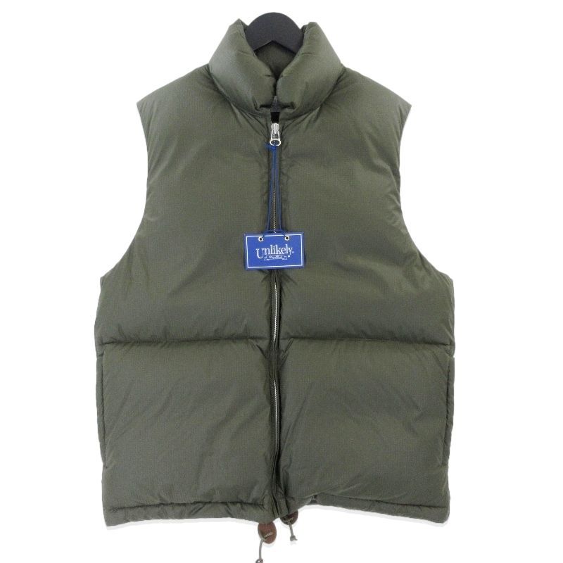 未使用 UNLIKELY アンライクリー UNLIKELY SIMPLE DOWN VEST U23F-06-0001 シンプル ダウンベスト オリーブ M タグ付き20020059