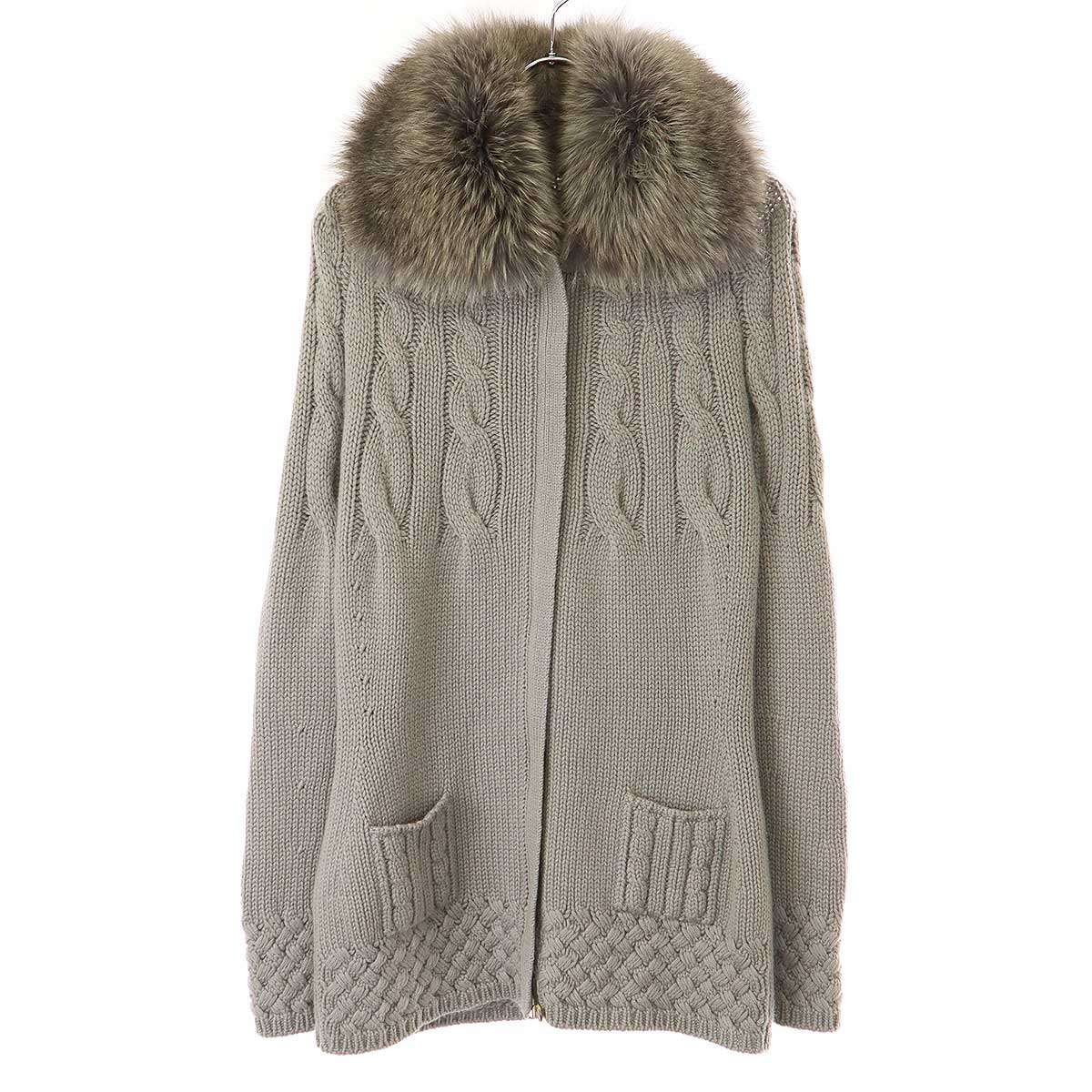 Loro Piana ロロピアーナ フォックスファーカシミヤニットジップ