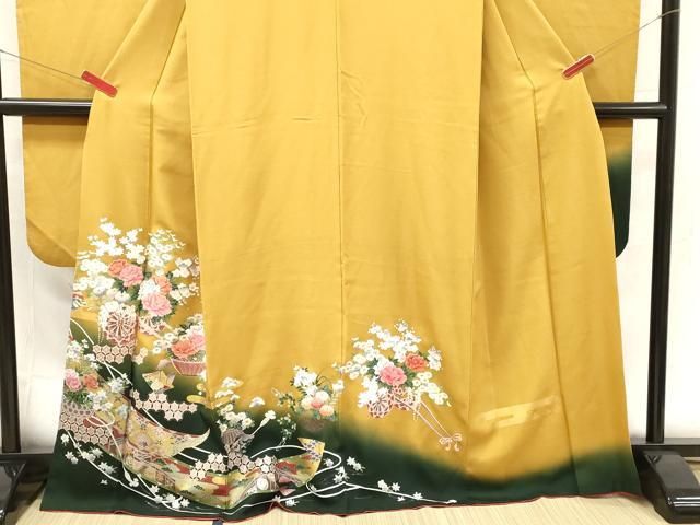 平和屋着物□豪華振袖 花車文 暈し染め 金彩 正絹 逸品 DAAV7204cd 平和