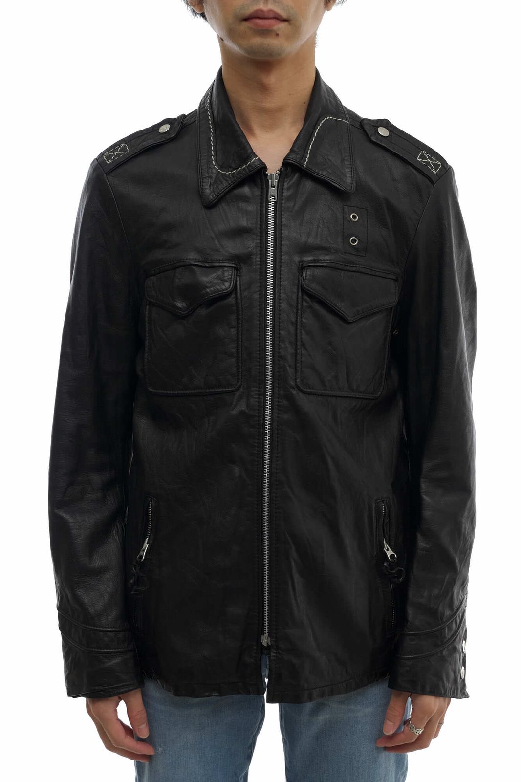 ショット／Schott シングルライダース ジャケット JKT アウター メンズ 男性 男性用レザー 革 本革 ブラック 黒  3161008 ヴィンテージ加工 ミリタリー