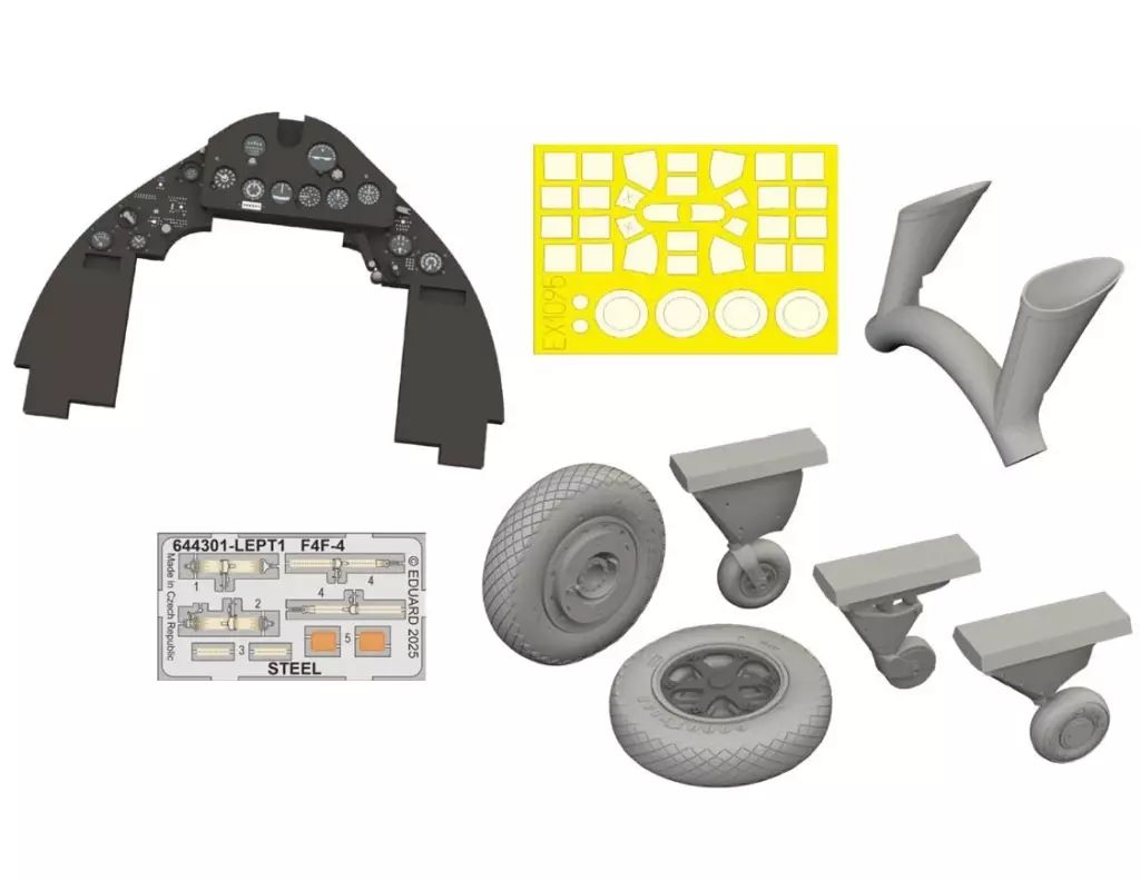 新品】プラモデル 1/48 F4F-4w/後期ホイール ルックプラス 計器盤w
