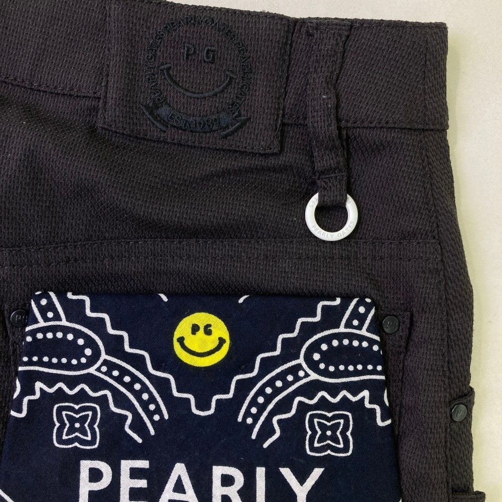 サイズ：0 PEARLY GATES パーリーゲイツ  ストレッチスカート ニコちゃん バンダナ  ブラック系 [240101451724] ゴルフウェア レディース ストスト サイズ：0 PEARLY GATES パーリーゲイツ ストレッチスカート