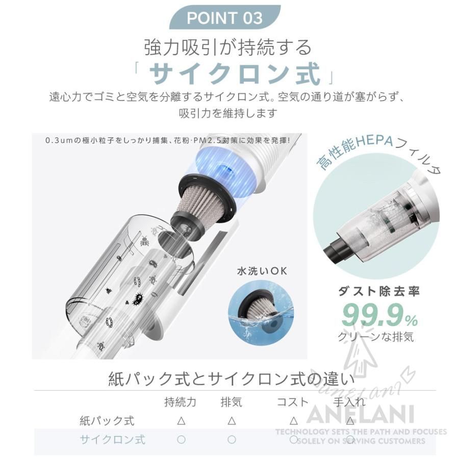 改良型掃除機コードレスハンディ掃除機30000pa4WAY一人暮らし強力吸引長時間稼働小型軽量強力充電式