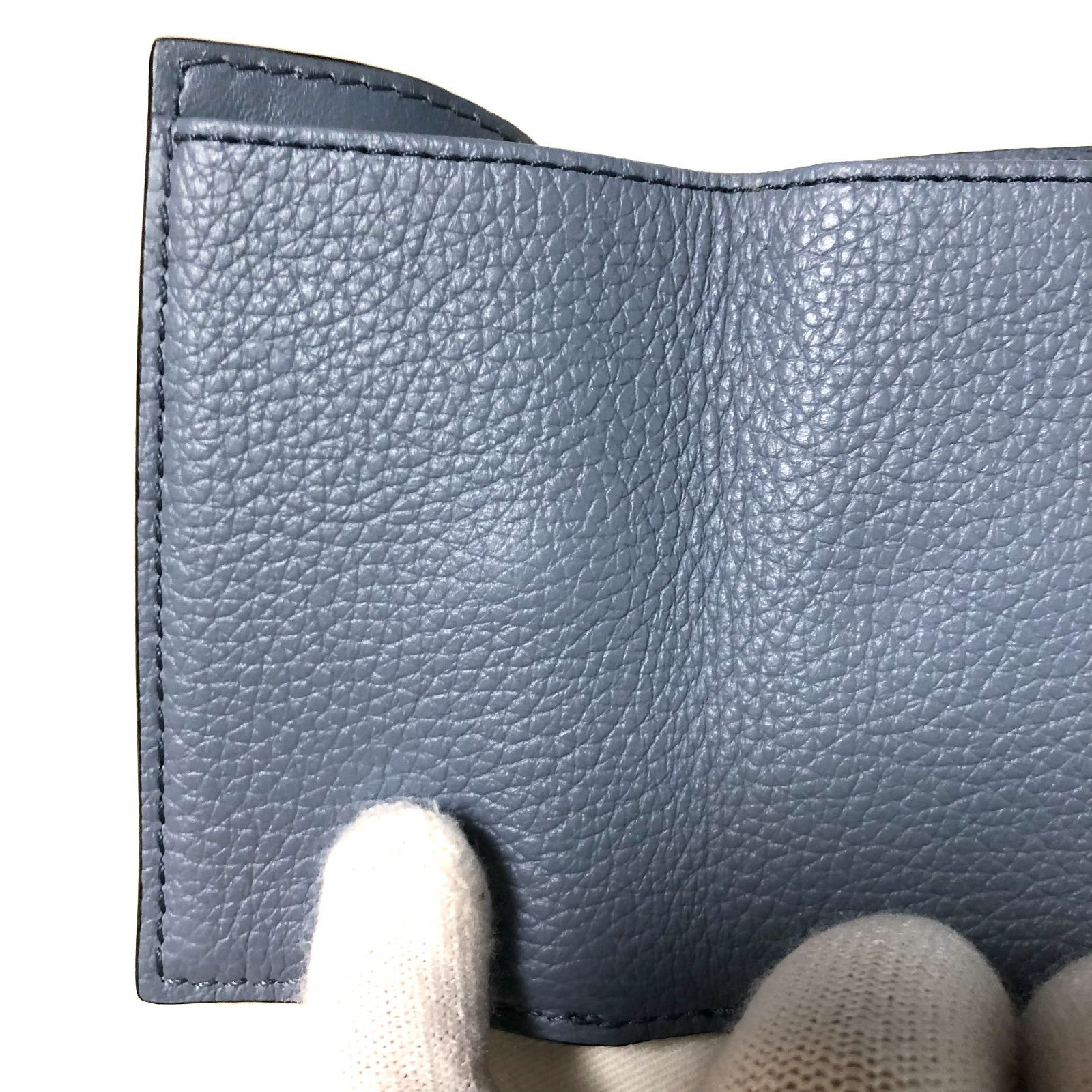 美品 Chloe クロエ アルファベット ミニ 三つ折り 財布 レザー グレー