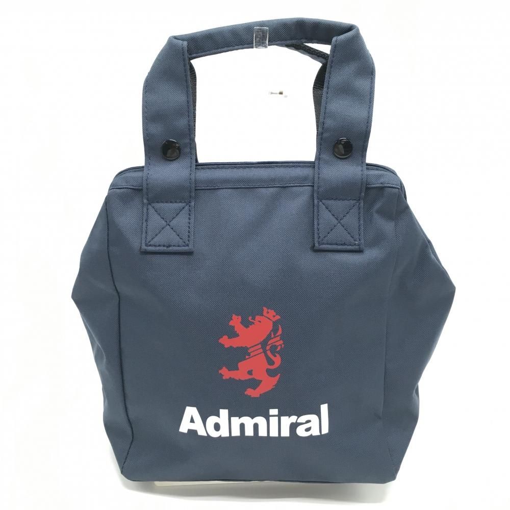 【美品】アドミラル 保冷カートバッグ ネイビー×白 ロゴプリントゴルフ Admiral