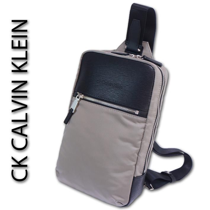 CKカルバンクライン CK CALVIN KLEIN 牛革/ナイロン ボディバッグ テンプル メンズ グレー系 ワンショルダーバッグ 日本製  定価27,500円 レザー - メルカリ