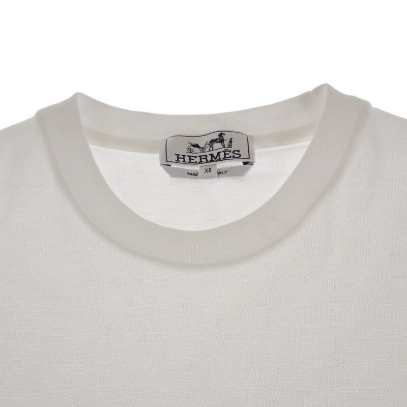 【華やか×上品】HERMES 「H」刺繍Tシャツ H