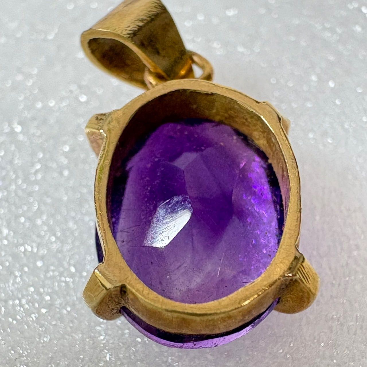 K18|ネックレストップ アメジスト 楕円 チャーム アクセサリー NICORILABO_COM