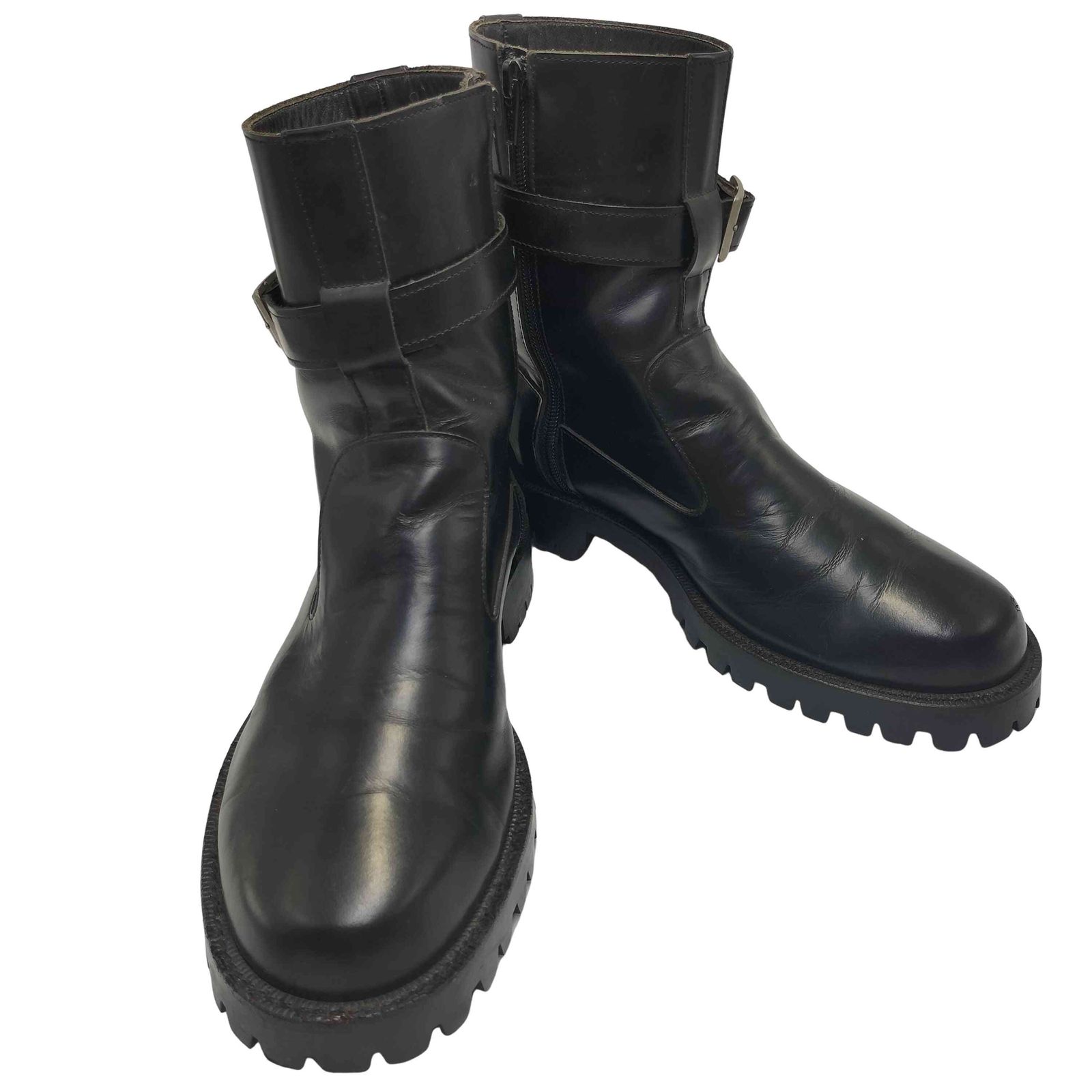 トリココムデギャルソン tricot COMME des GARCONS レザー ベルテッド エンジニア ブーツ レディース JPN 23.5