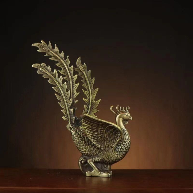 極上品☆純銅 鳳凰置物 火鳳凰 装飾品 風水細工