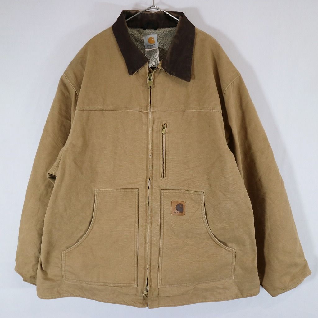 【古着】carhartt ベージュジャケット コーデュロイ襟 中古・古着通販】CarHartt (カーハート) コーデュロイジャケット