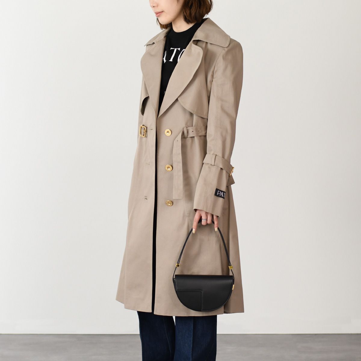 PATOU ベージュ コットントレンチコート 34 Patou | オーガニックコットンギャバジン製 トレンチコート