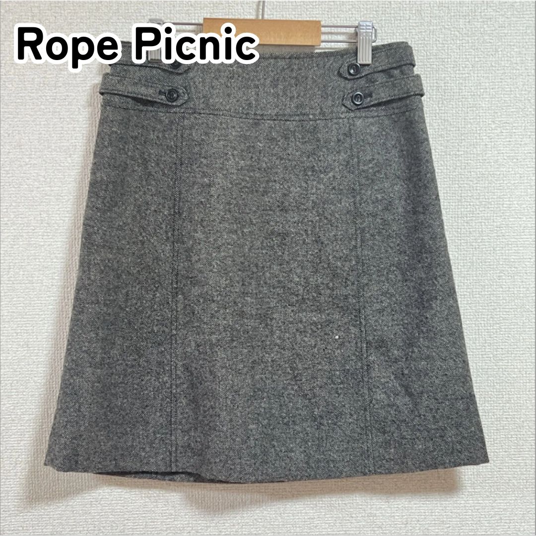 Rope Picnic ロペピクニック 38 グレー バックジップ Aライン