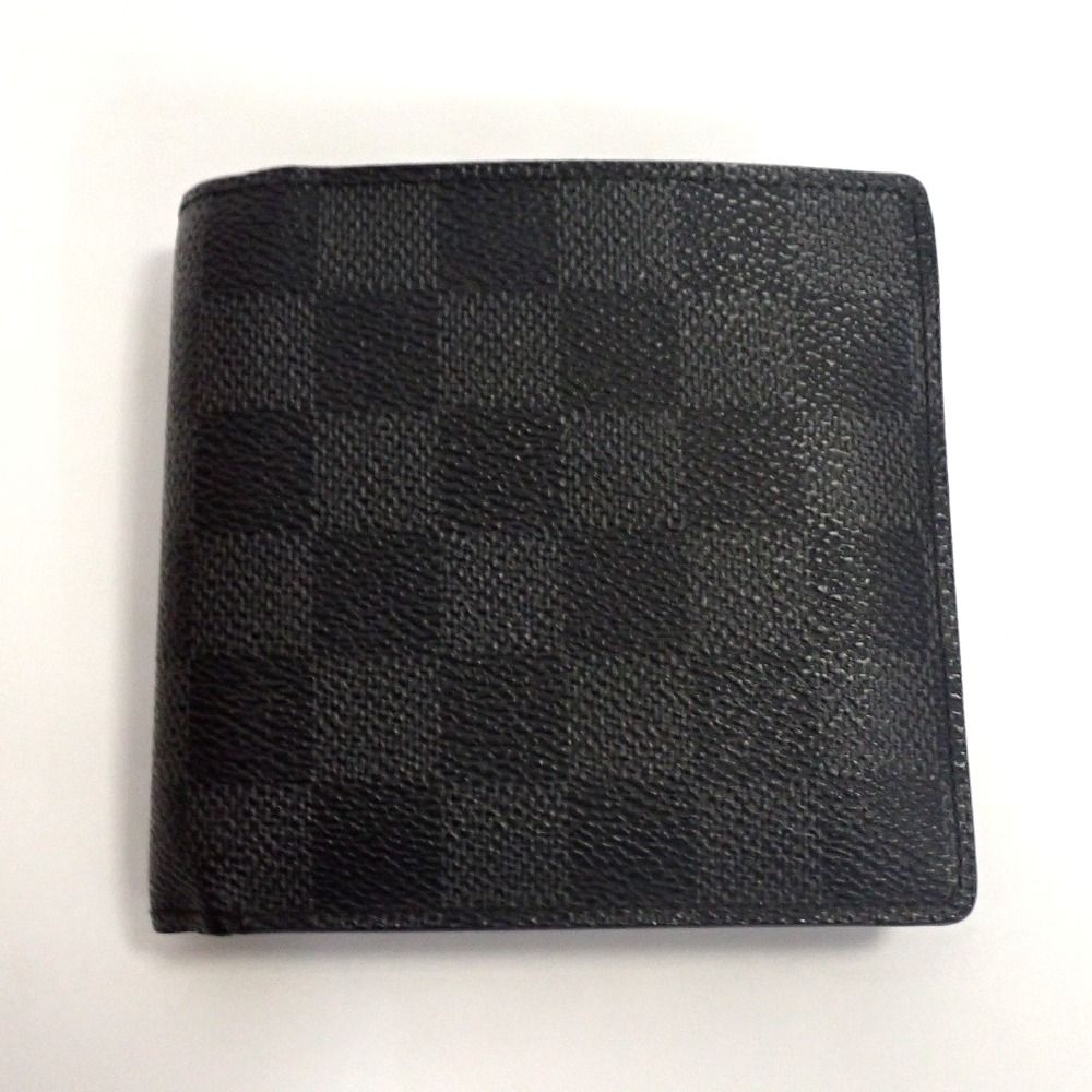 Th990081 ルイ ヴィトン ダミエ グラフィット ポルトフォイユ マルコ N62664 二つ折り財布 メンズ LOUIS VUITTON