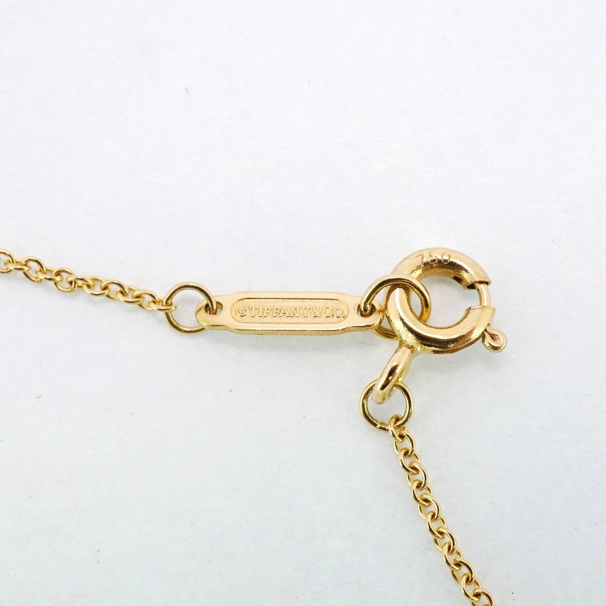 5jcb0575】ティファニー ネックレス オーバルキー K18YG イエロー  