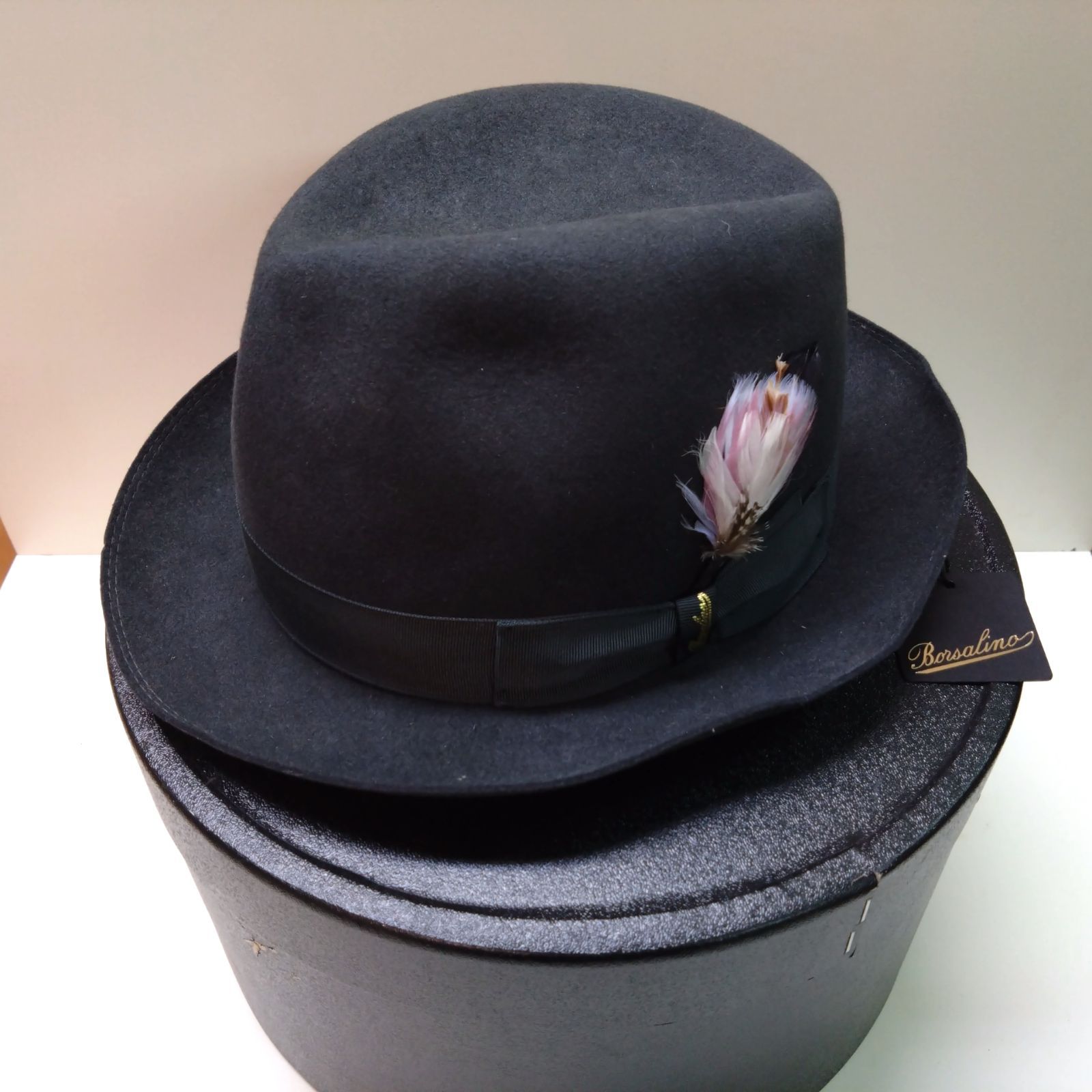 415 【タグ付き】Borsalino ボルサリーノ 中折れ ハット イタリア製