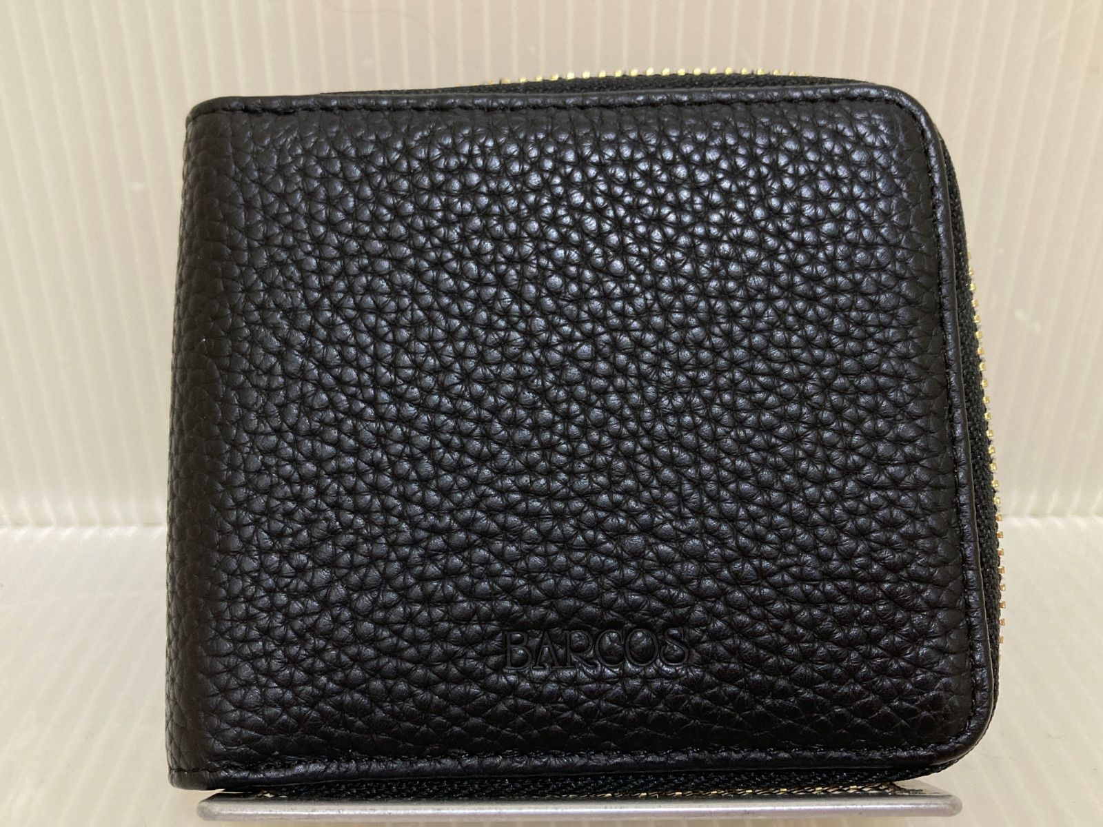 ◎未使用　保管品　BARCOS　バルコス　ラウンドジップ　クロコ型押し　長財布　ネイビー　紺 バルコス 長財布 ラウンドジップ レザー 無地 ロゴ ウォレット
