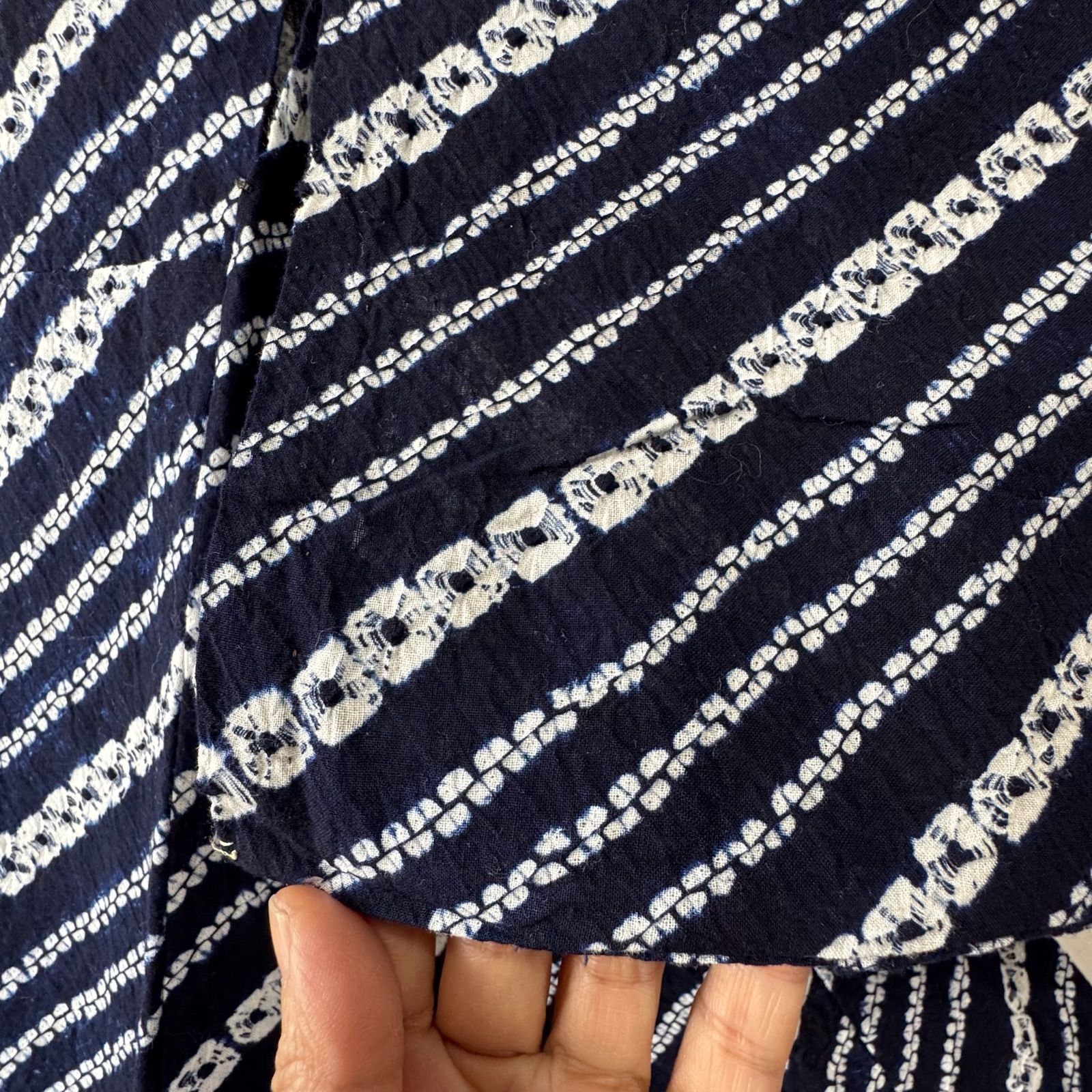 超美品 本染 有松絞り 総手絞り 総絞り 浴衣 着物 夏物 157